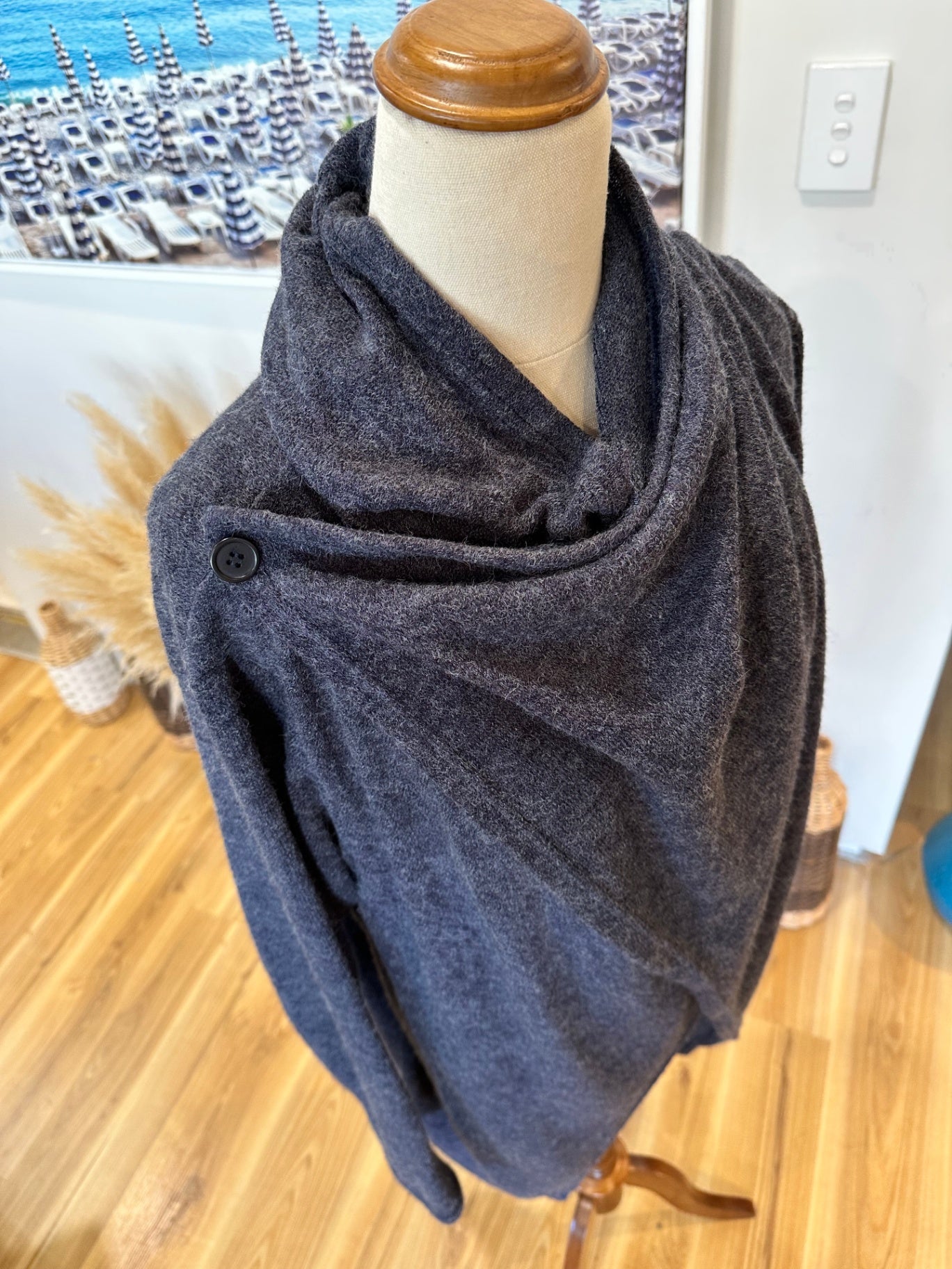 Ula South Island - Cardigan / Jumper - Size Large - Grey / Blue