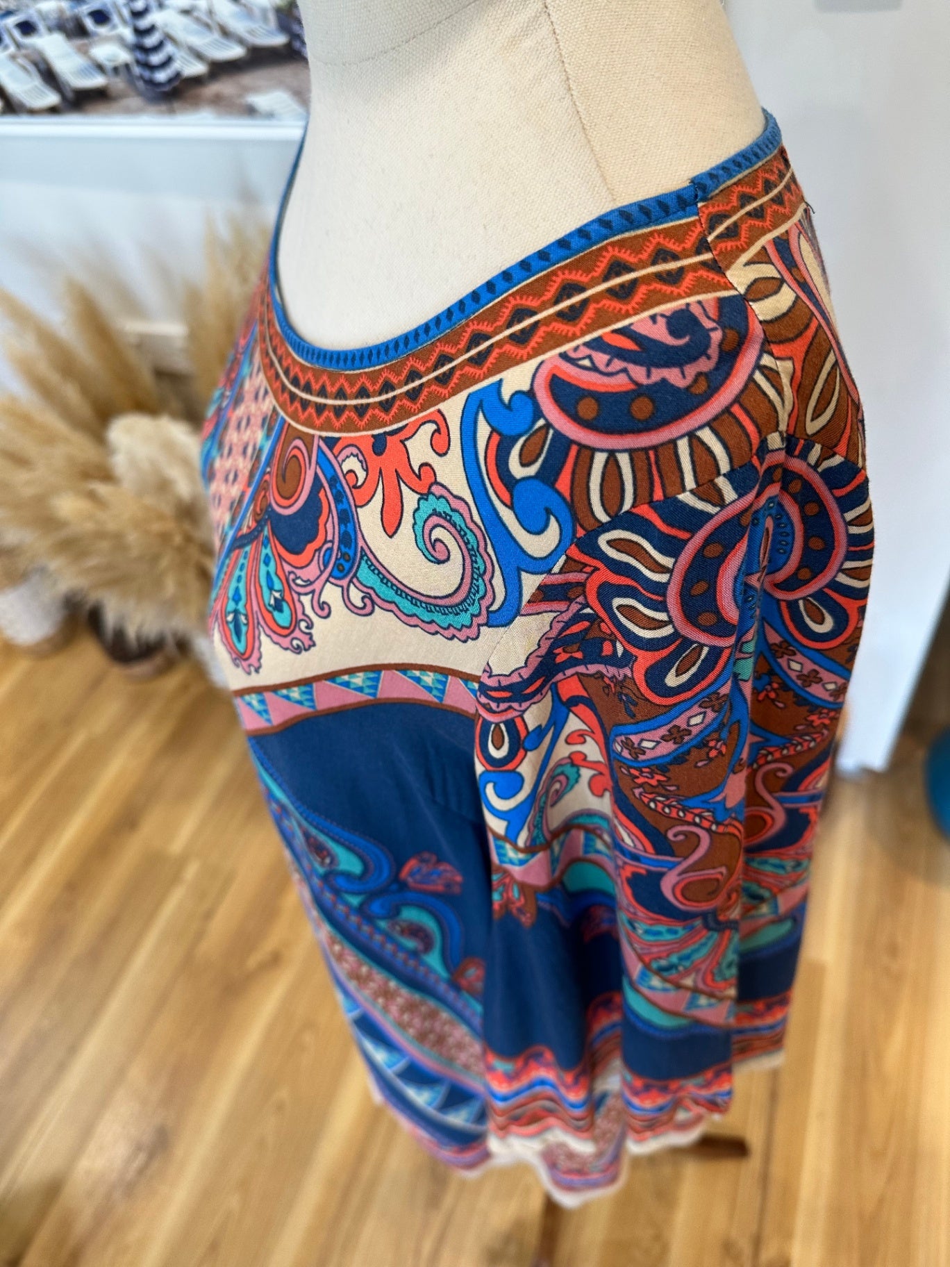 Flying Tomato - Bohemian Blouse (or short dress) w Bell Sleeves - Large - Multicoloured