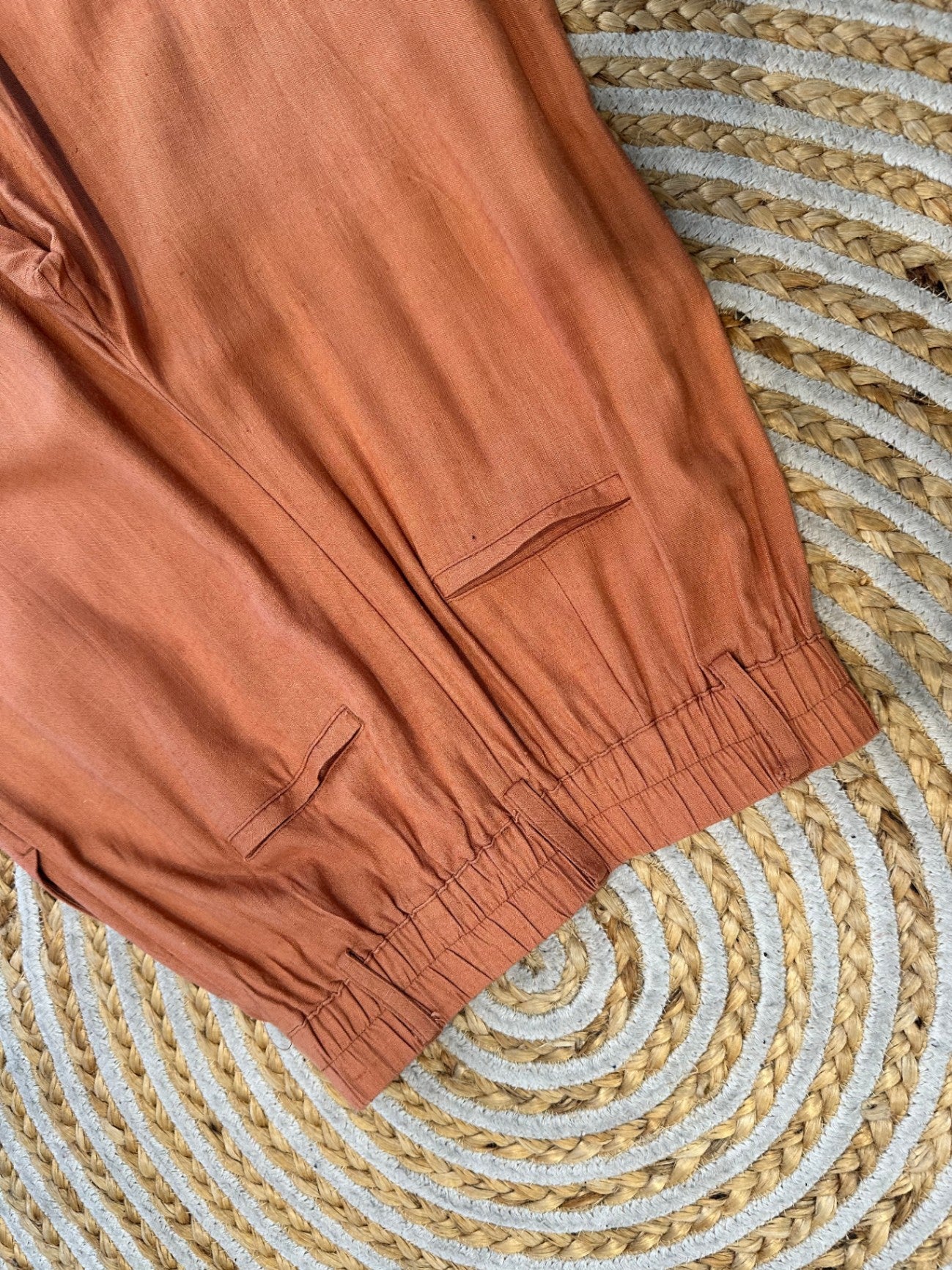Dotti - Wide Leg Pants - Size 8 - Terracotta - 30% Linen