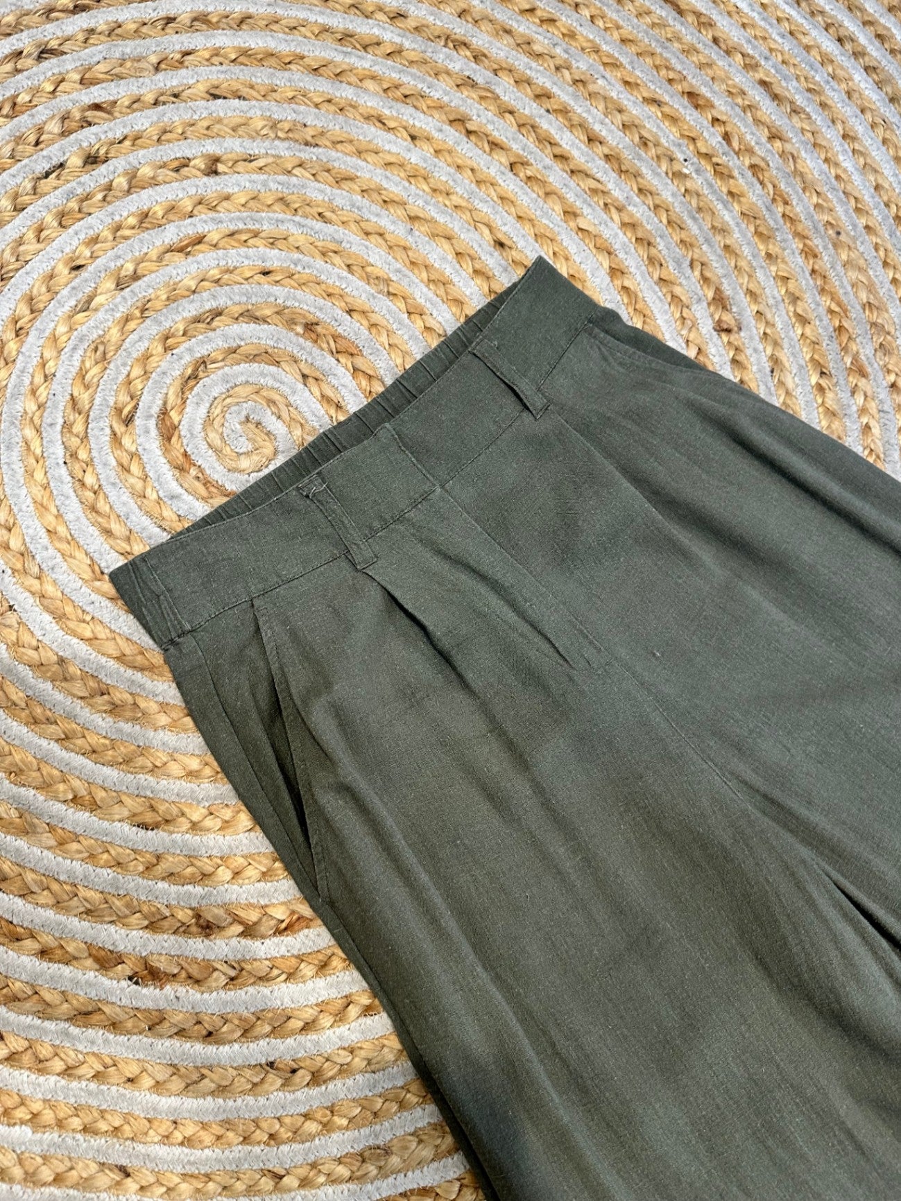 Dotti - Pants - Size 8 - Olive Green - 30% Linen