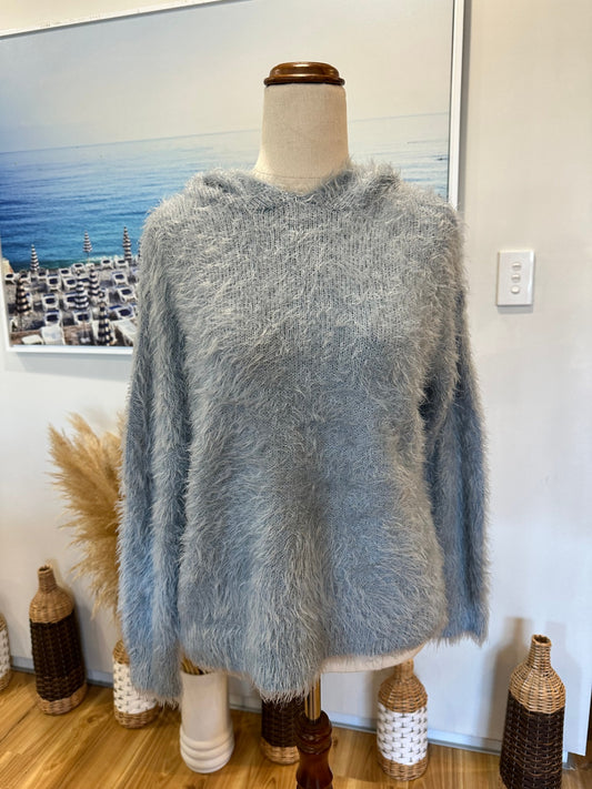 Capture - Textured Hoody - Medium - Pale Blue