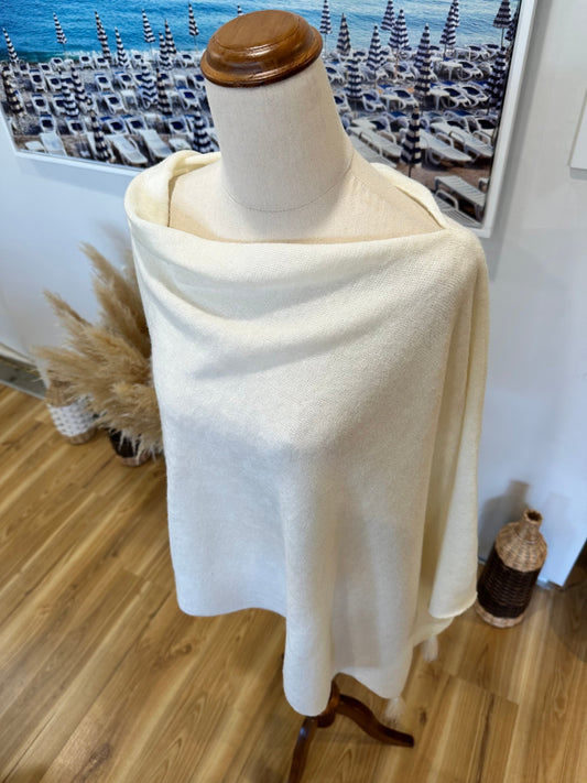 Shawl / Poncho - Cream - One Size