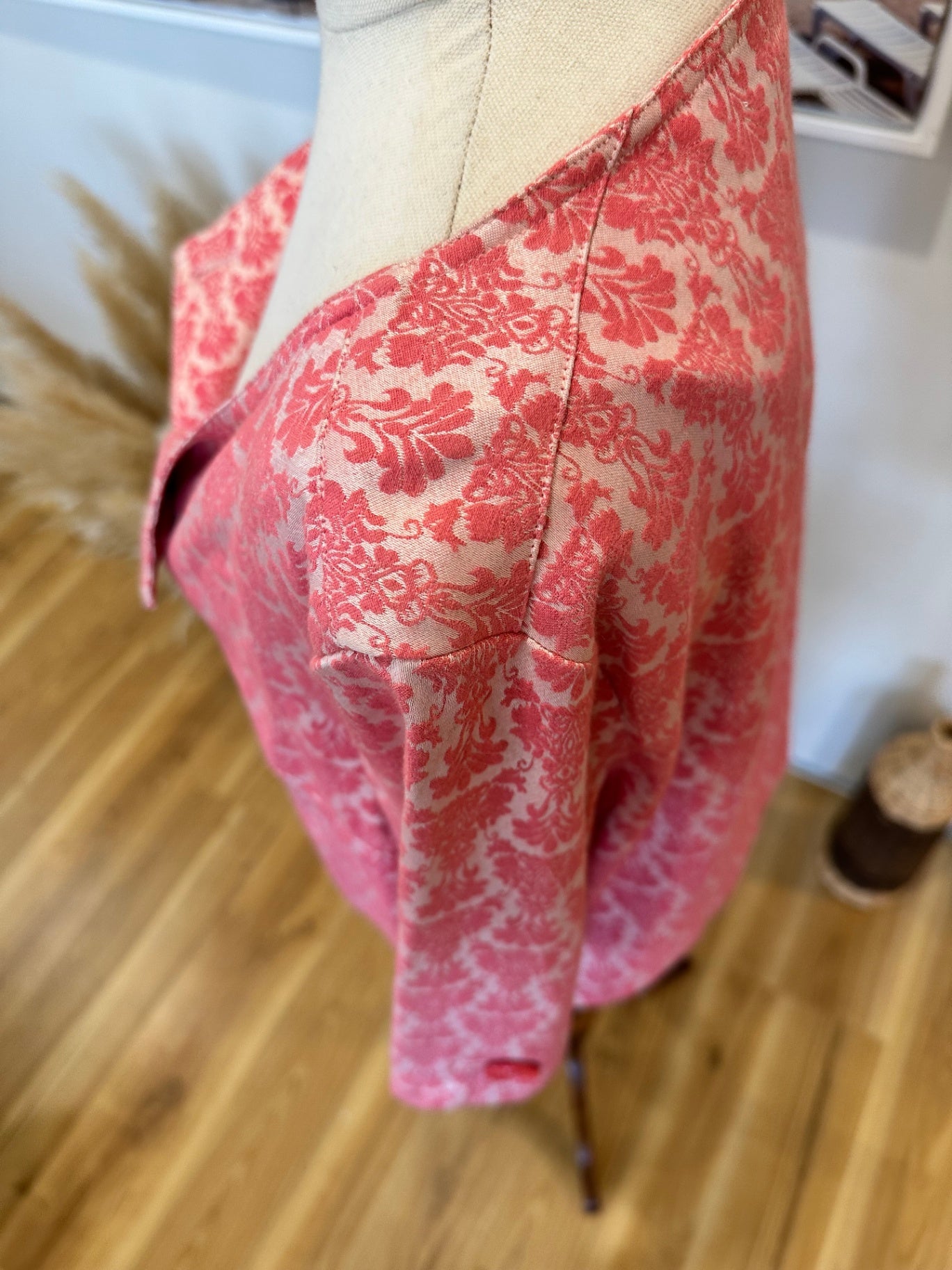 Ben Sherman - Damask Crop Jacket - Size Large - Pink