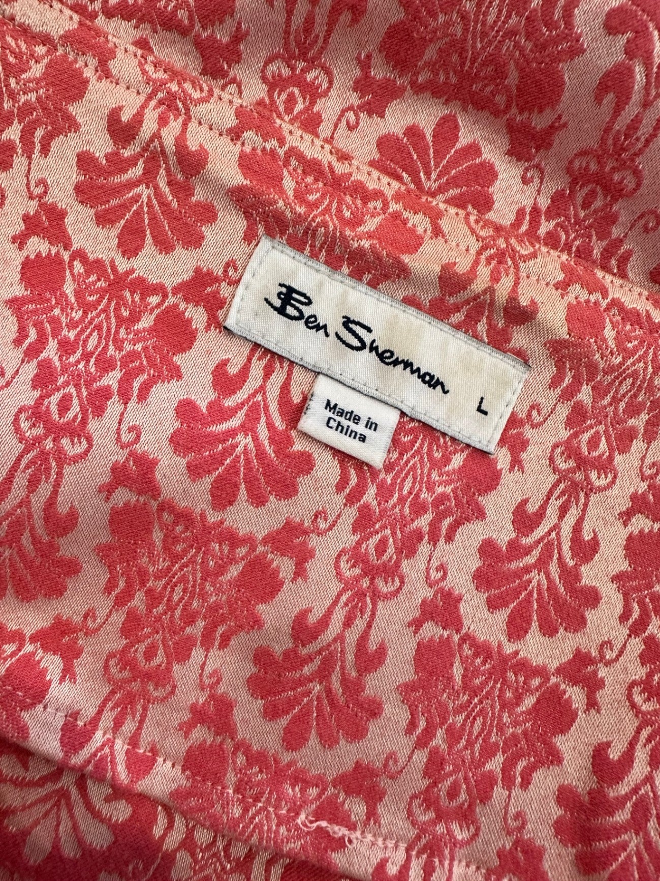 Ben Sherman - Damask Crop Jacket - Size Large - Pink