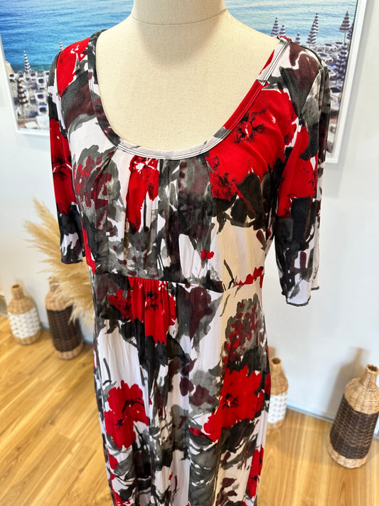 Cachet - Dress - Size 10 - Red, Black, White, Gray