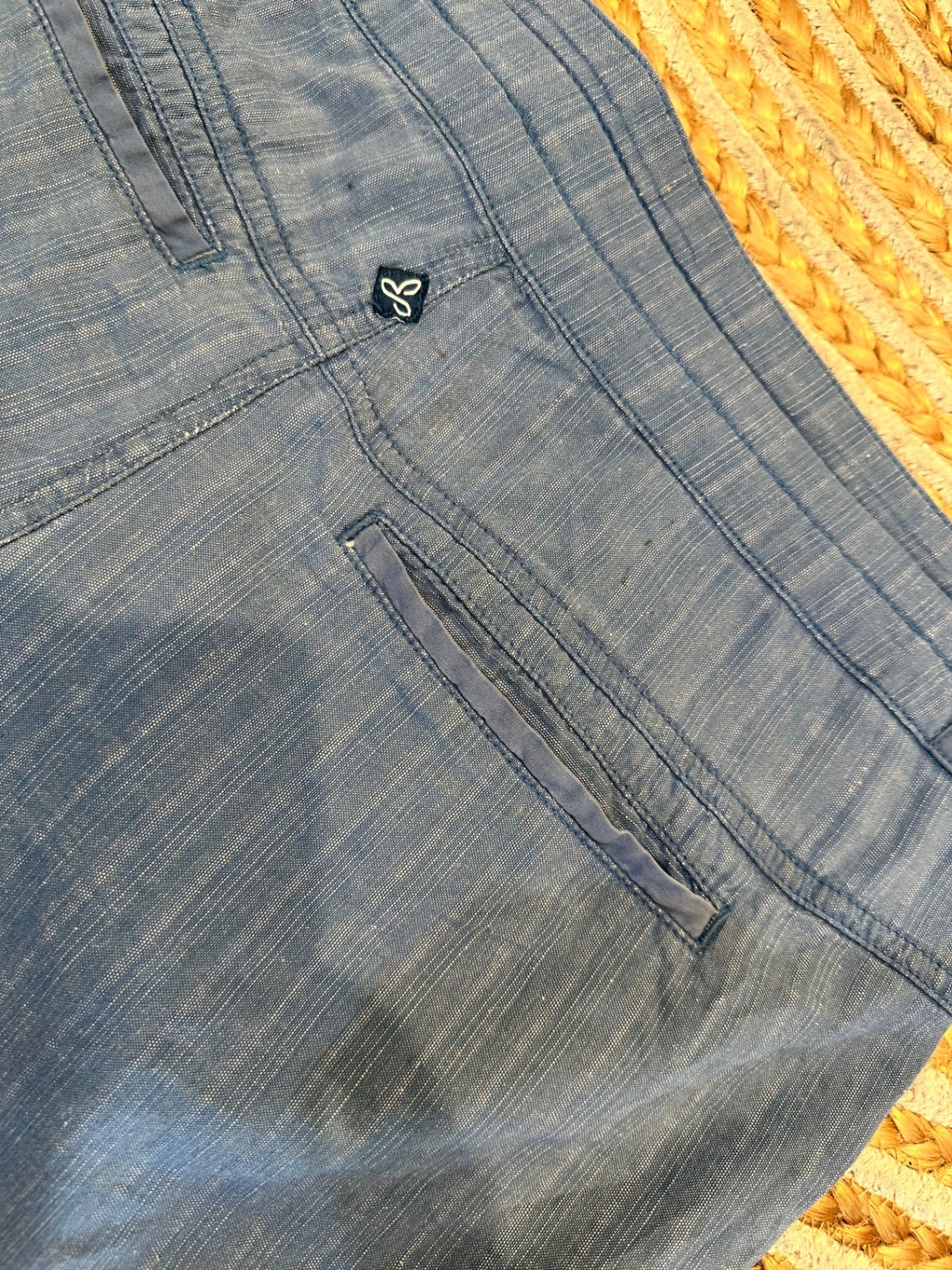 Prana - Summer Shorts - Size 10 - Blue - 85% Organic Cotton + 35% Hemp