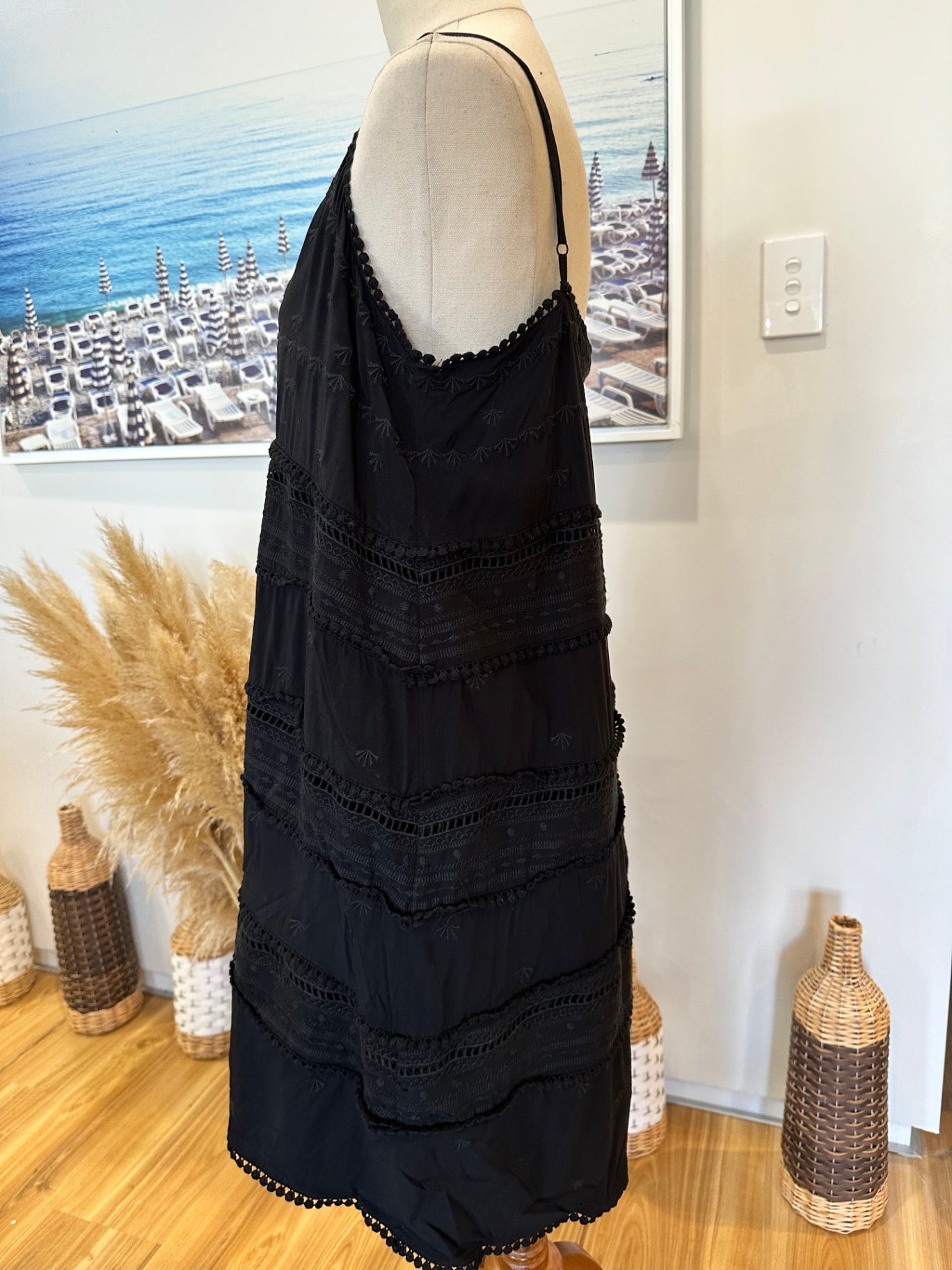 Decjuba - Bohemian Summer Dress - Large - Black