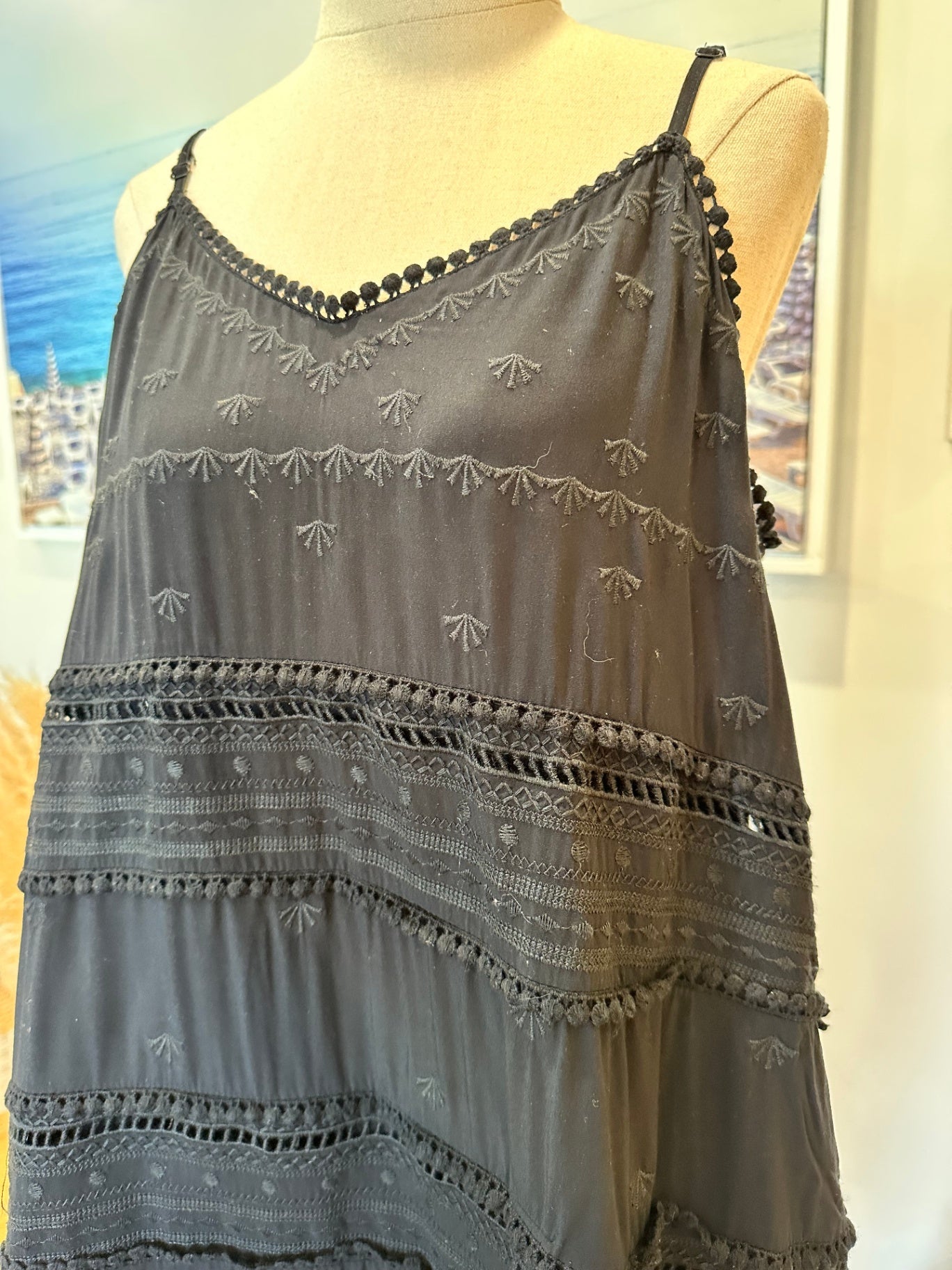 Decjuba - Bohemian Summer Dress - Large - Black