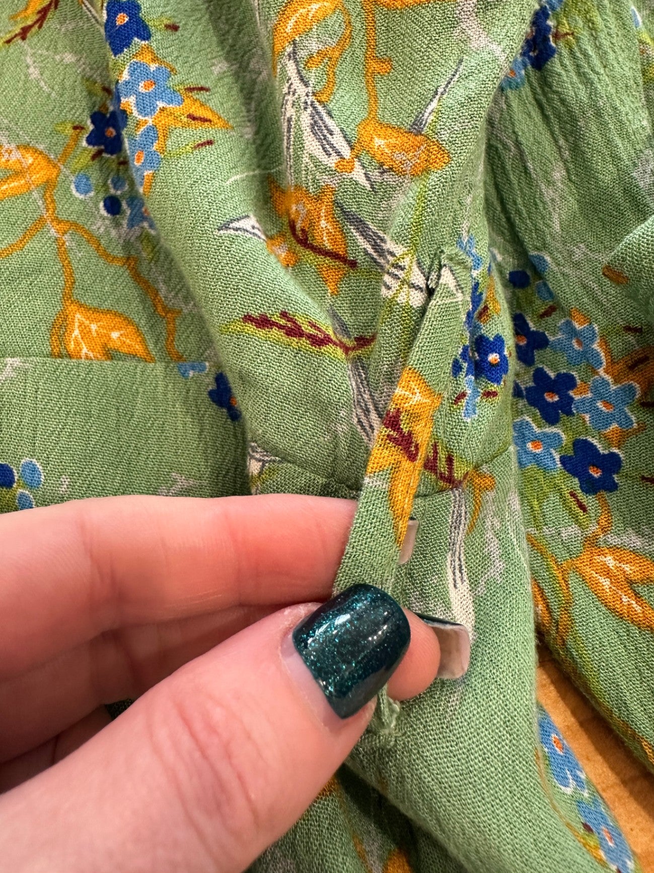 Bohemian Dress - Large - Green / Mustard / Blue