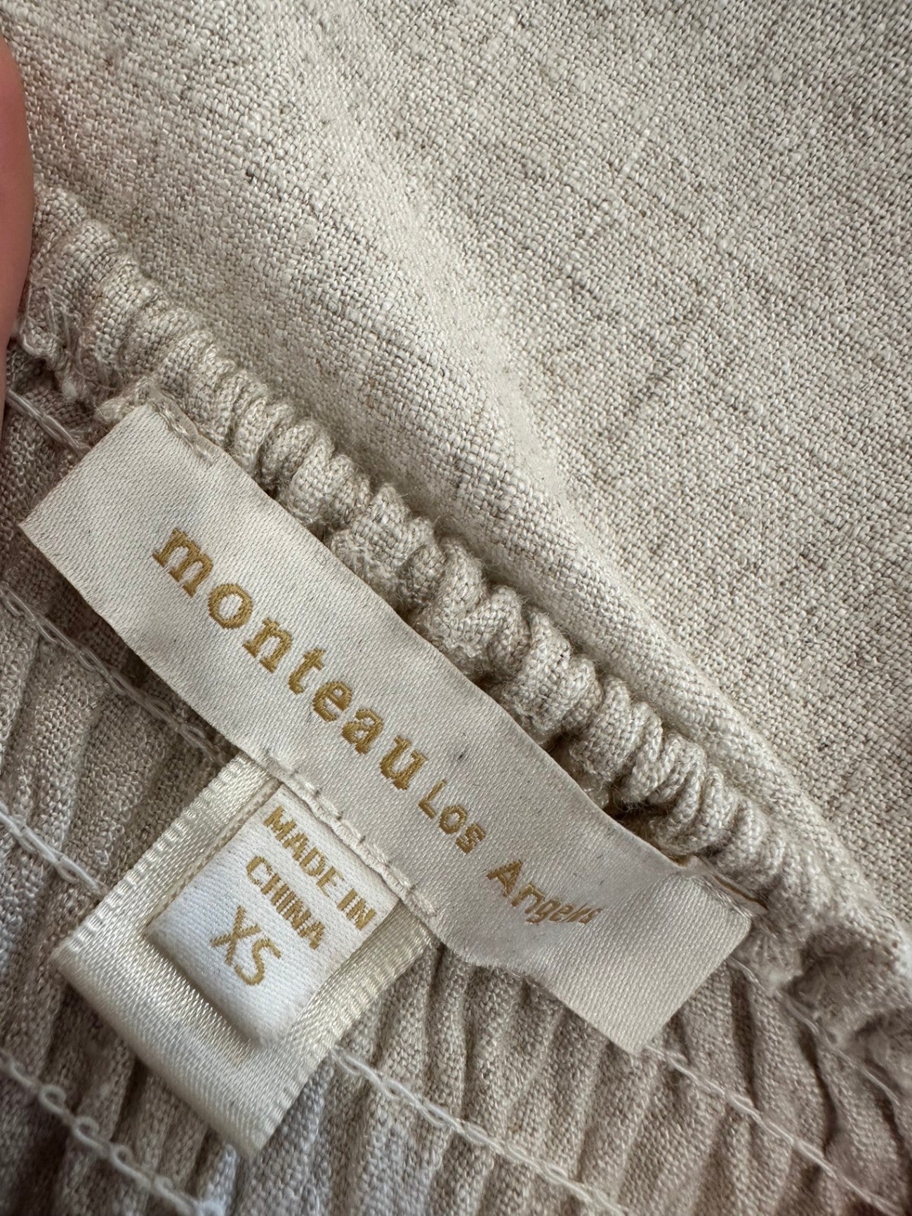 Monteau Los Angeles - Dress - Extra Small - Beige - 20% Linen