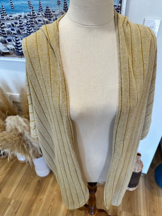Kilt Oversized Cardigan (or Beach Cover) One Size - Beige + Mustard