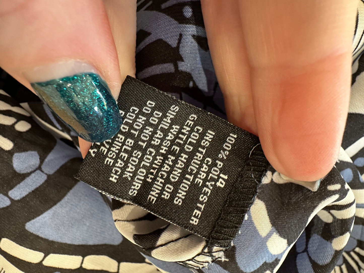 Rockmans Blouse - Size 14 - Black, Blue, White