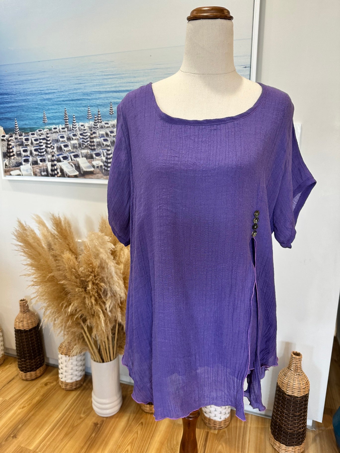 Wahine Blouse - Extra Large - Purple