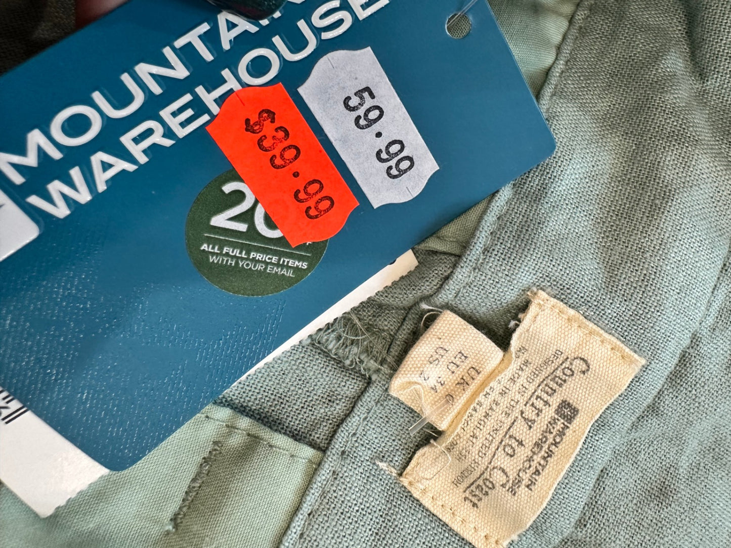 Coast to Country - 55% Linen Pants - Size 6 - Light blue - NEW RRP $39.99