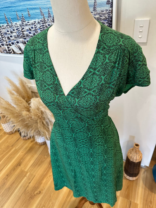 The Industree - Bohemian Dress - Small - Green