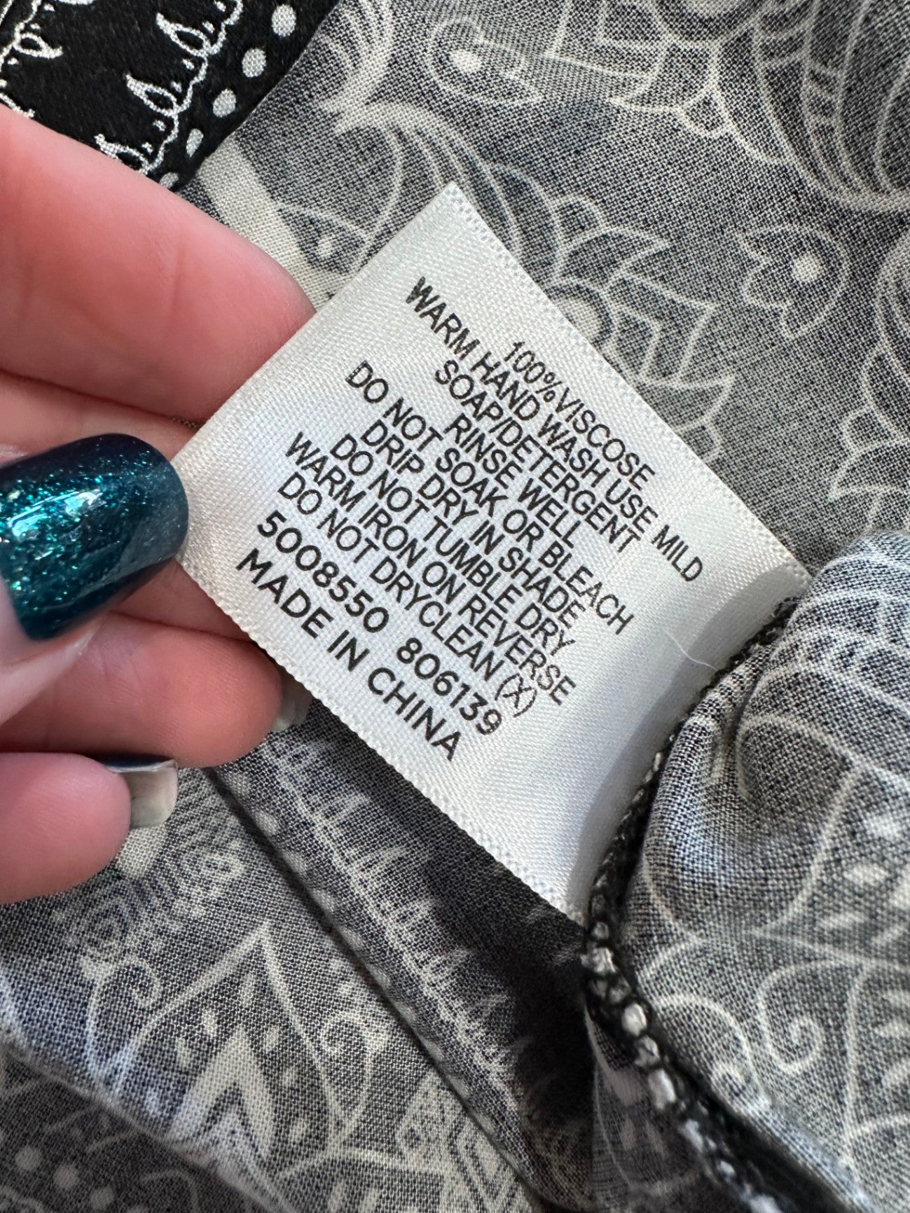 Spirit - Bohemian Dress - Size 8 - Black and white