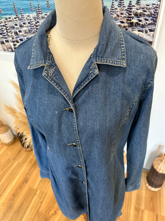 Vintage 90's - Denim Dress - Medium - 100% Cotton