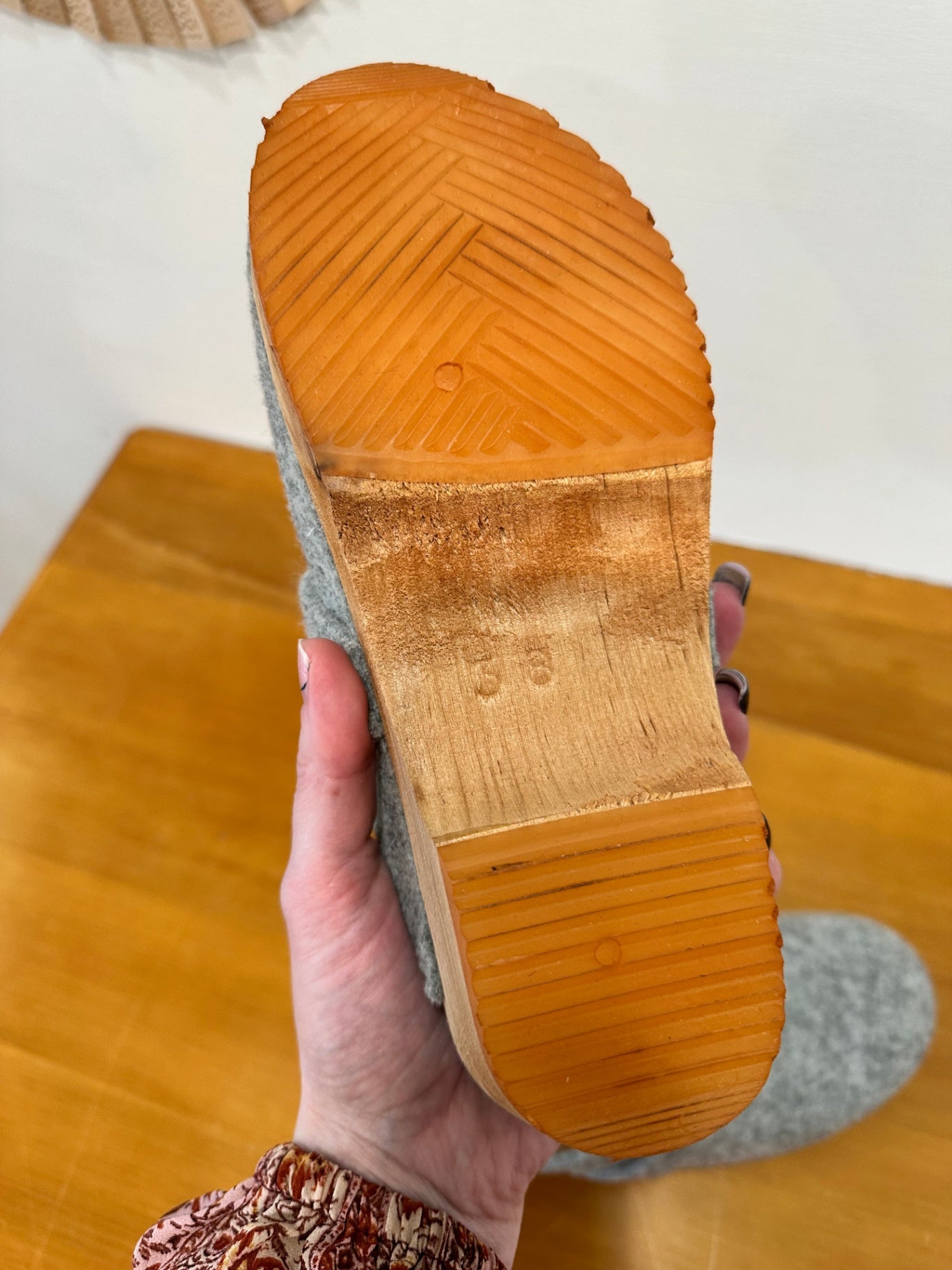 Funkis - Clogs - Grey Felt - Size 38 - RRP $180