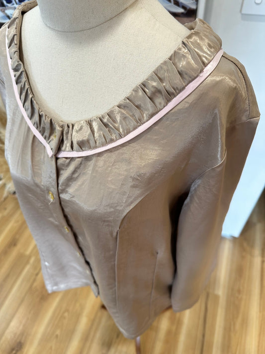 Eclipse - Blouse - Size 16 - Blush Pink + Beige