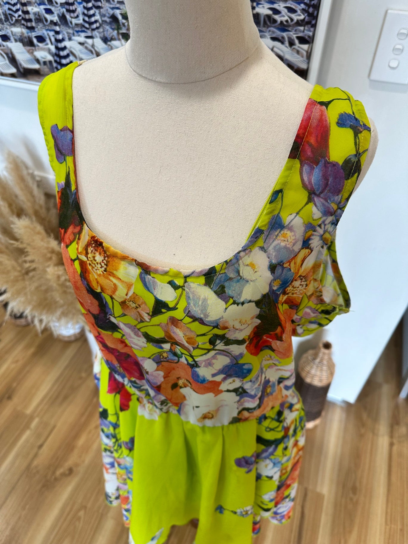 Pagani - Race Day Dress - Size 16 - Neon + Florals