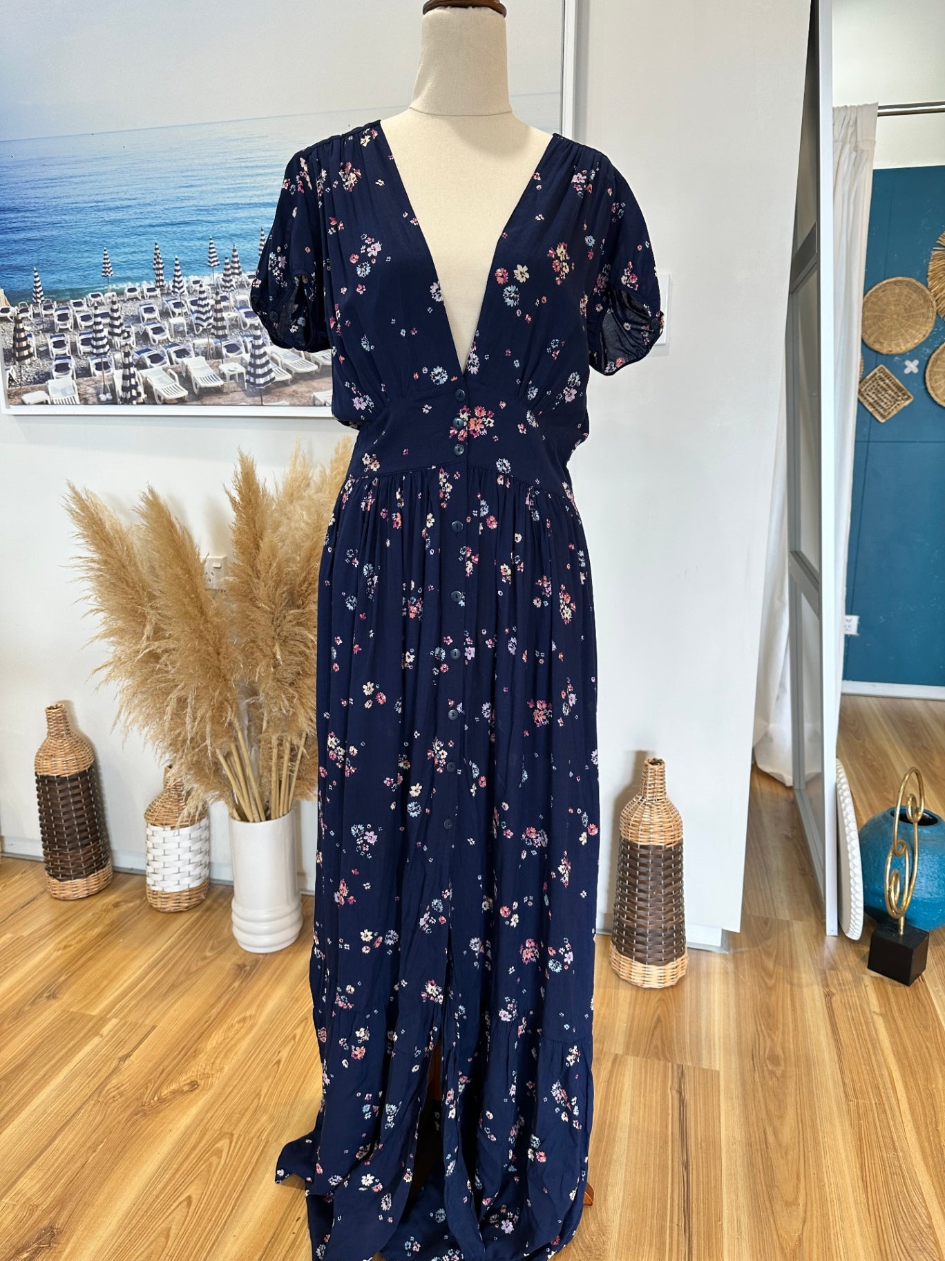 Auguste - Maxi Dress - Size 10 - Navy blue