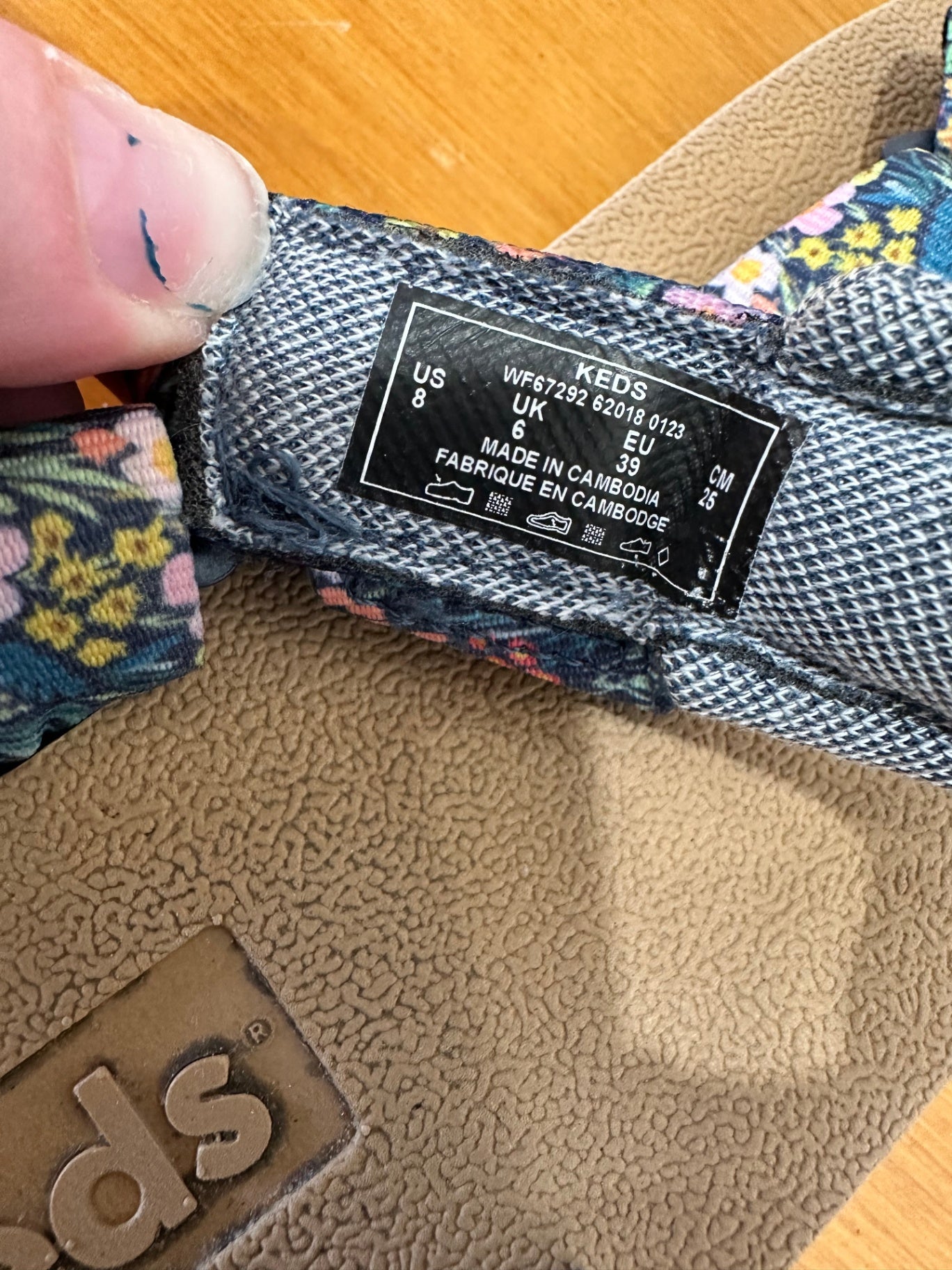 Keds Sandals - Size EU 39 - Rifle Paper Company - Beige with a floral strap pattern