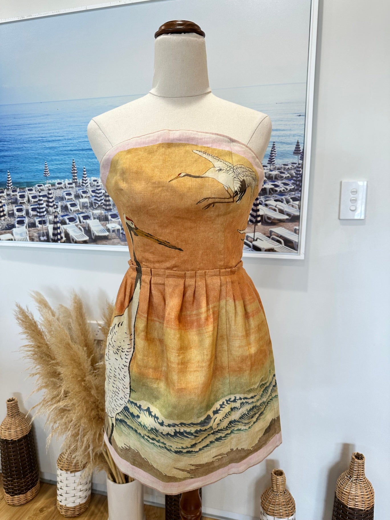 Antipodean Strapless Dress - Extra Small (AU 6) WABI SABI print - RRP $573 AUD