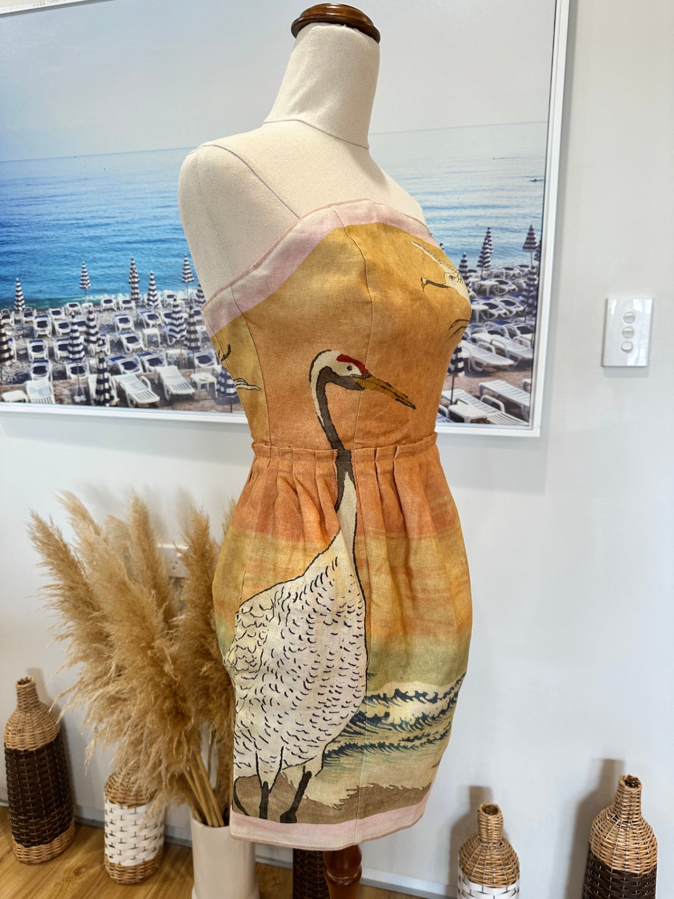 Antipodean Strapless Dress - Extra Small (AU 6) WABI SABI print - RRP $573 AUD