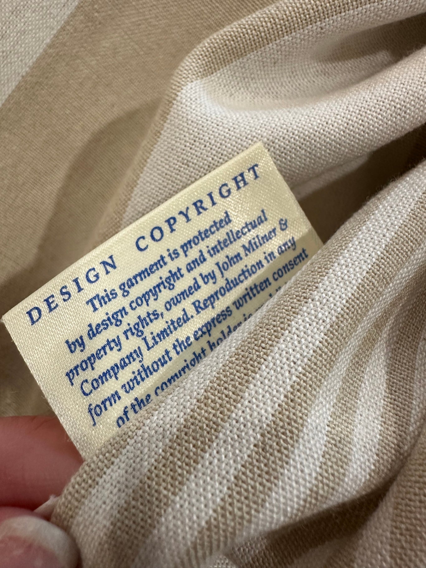 Cecil Gee - Shirt - Extra Large - Beige and white striped