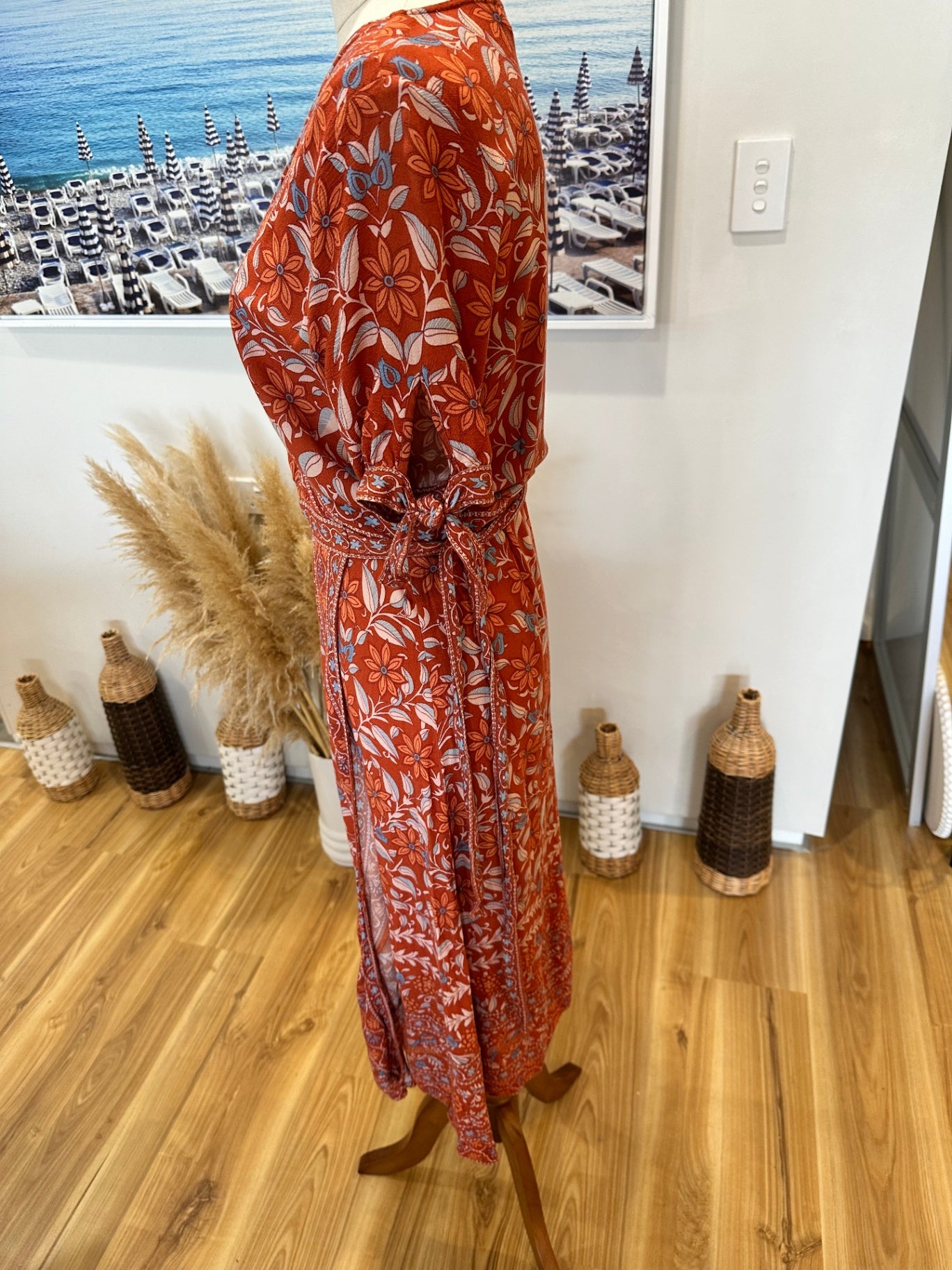 Arnhem - Wrap Dress - Size 10 - Red / Orange