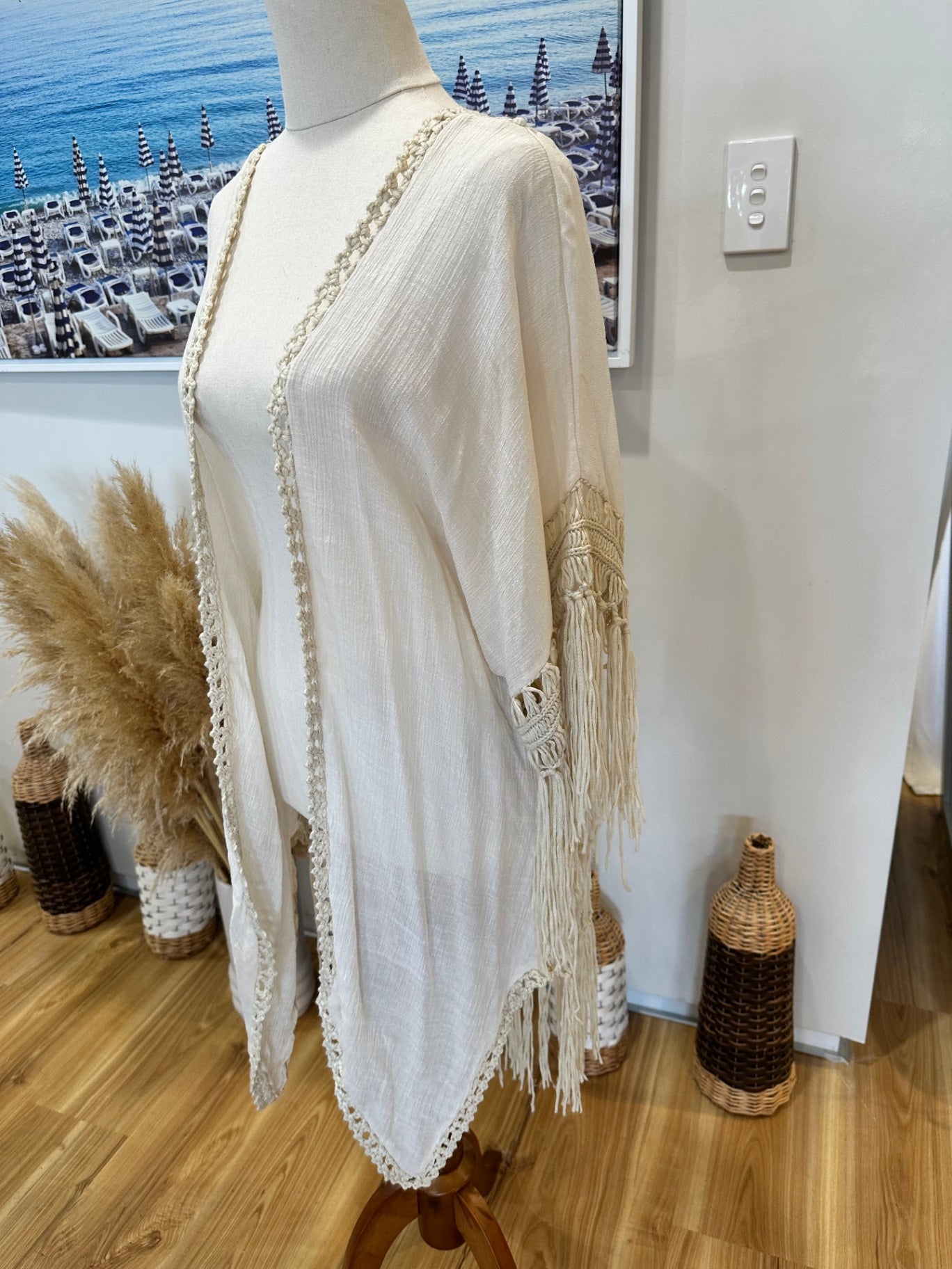 Bohemian Kaftan - One Size - Cream/Beige