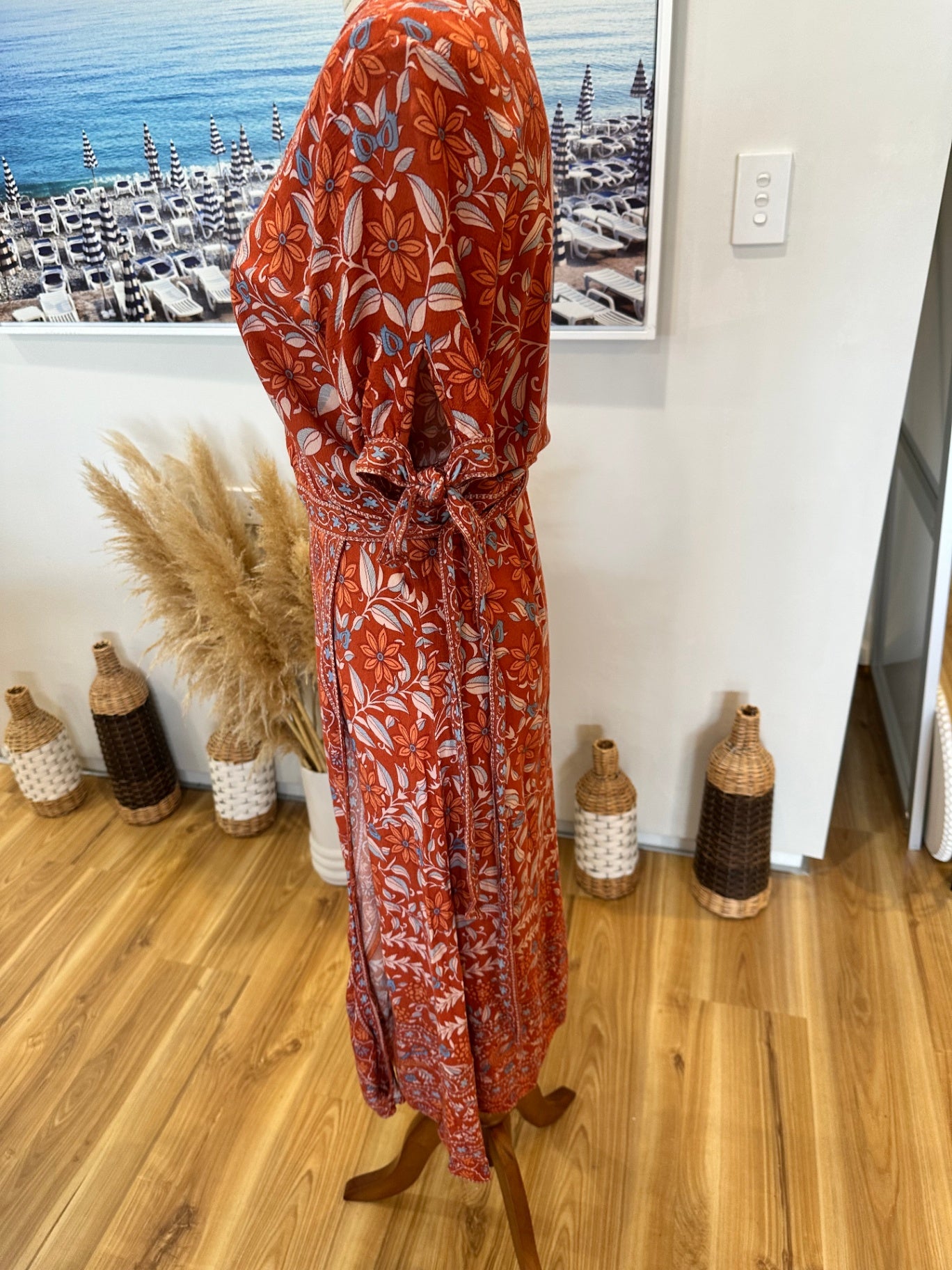 Arnhem - Wrap Dress - Size 10 - Red / Orange