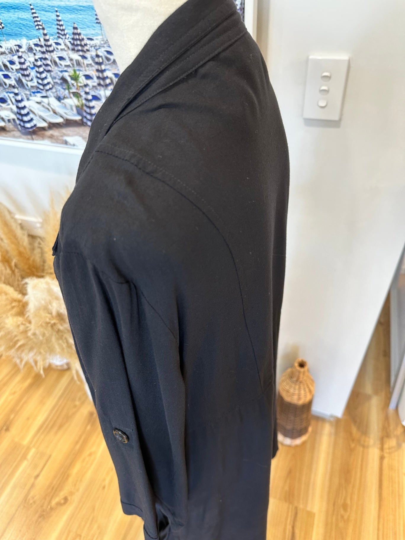 Shirt Dress / Blouse by Ella J - Size 18 - Black