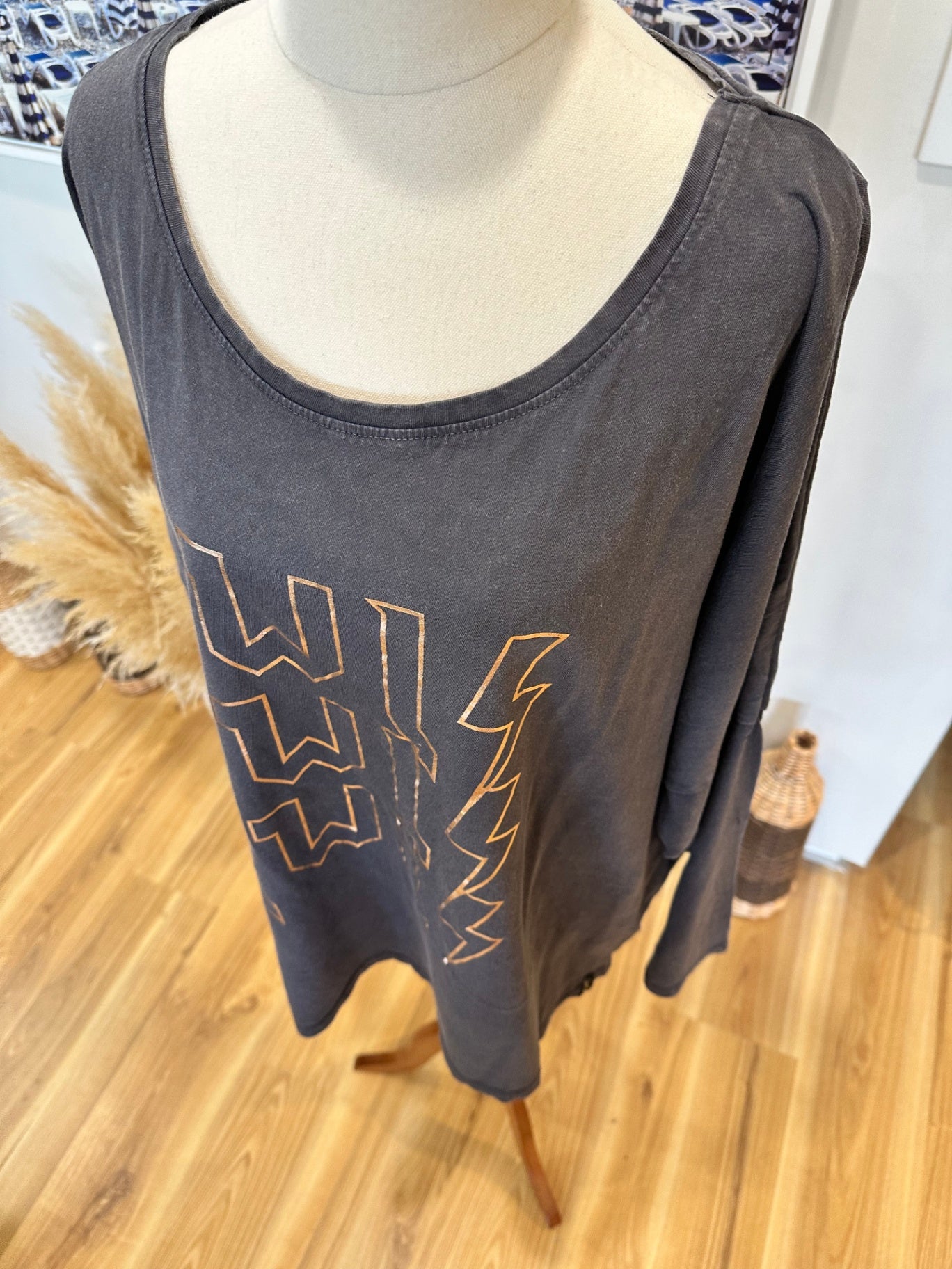 Little White Lie - Top - Size 16 - Black + Rose Gold