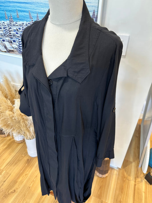 Shirt Dress / Blouse by Ella J - Size 18 - Black