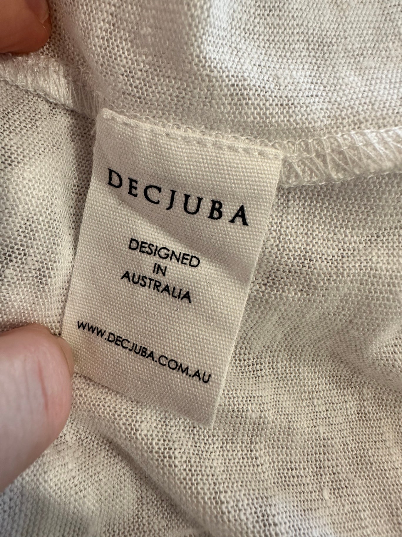 Decjuba - 100% Linen - Longsleeve Top - Large - White