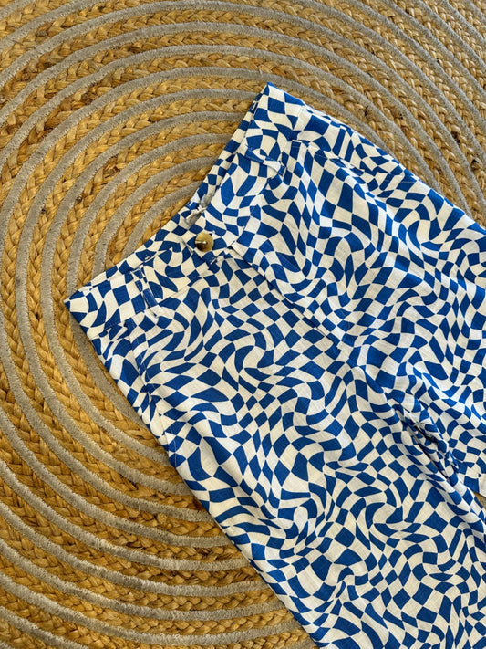 Ghanda - Linen Pants - Size 10 - Blue and White - BNWT RRP $64.95