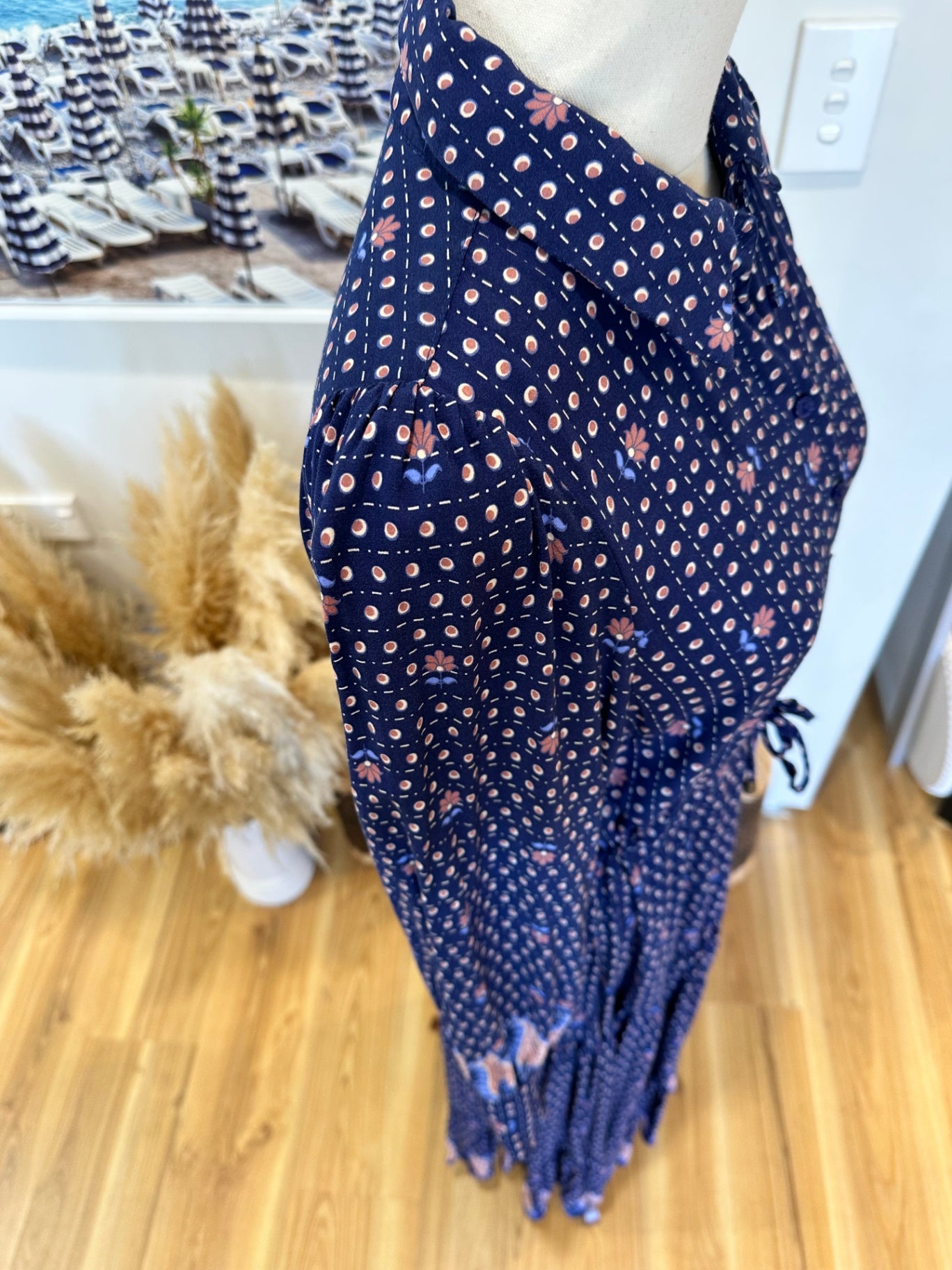 Jaase Dress - Extra Small - Navy blue with longsleeves