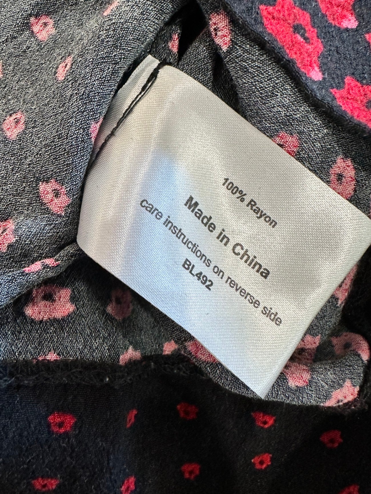 Laura Ashley - Top - Small - Black with Red pattern