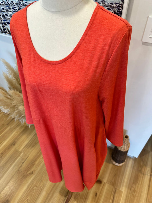Foil - Long sleeve Dress - Medium - Coral