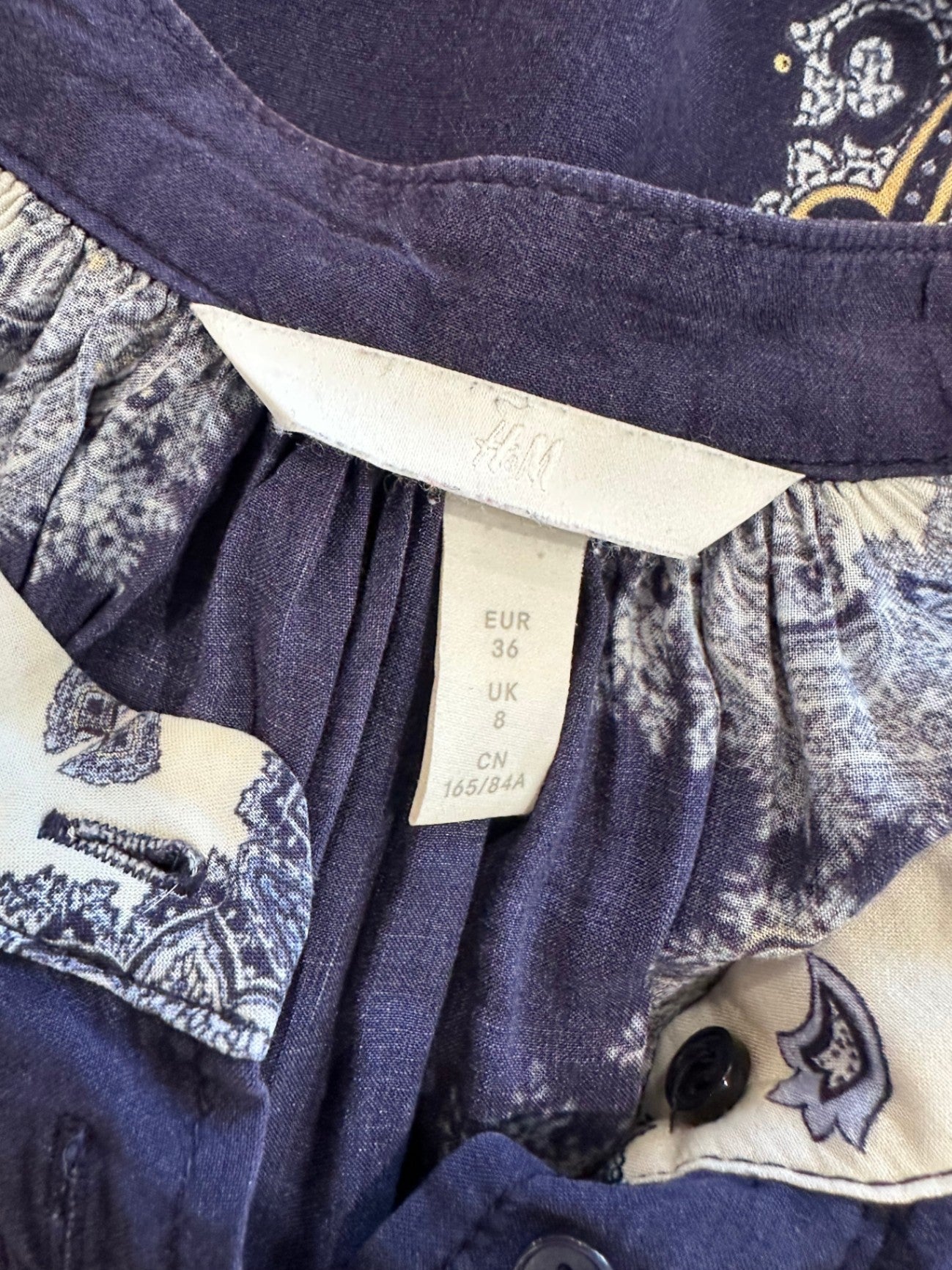 H&M Bohemian Paisley Blouse - Size 8