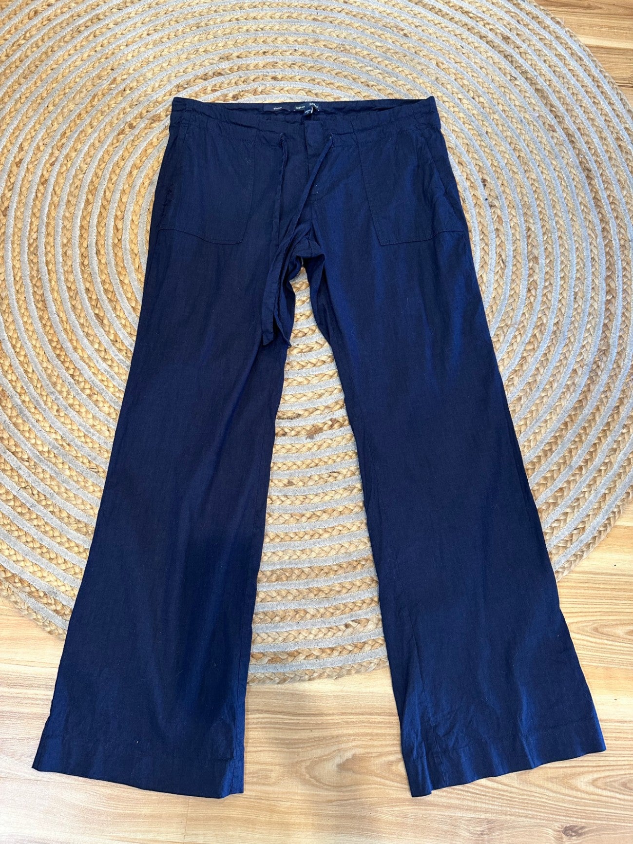 Gap - Linen Blend Pants - Size 12 - Dark Blue