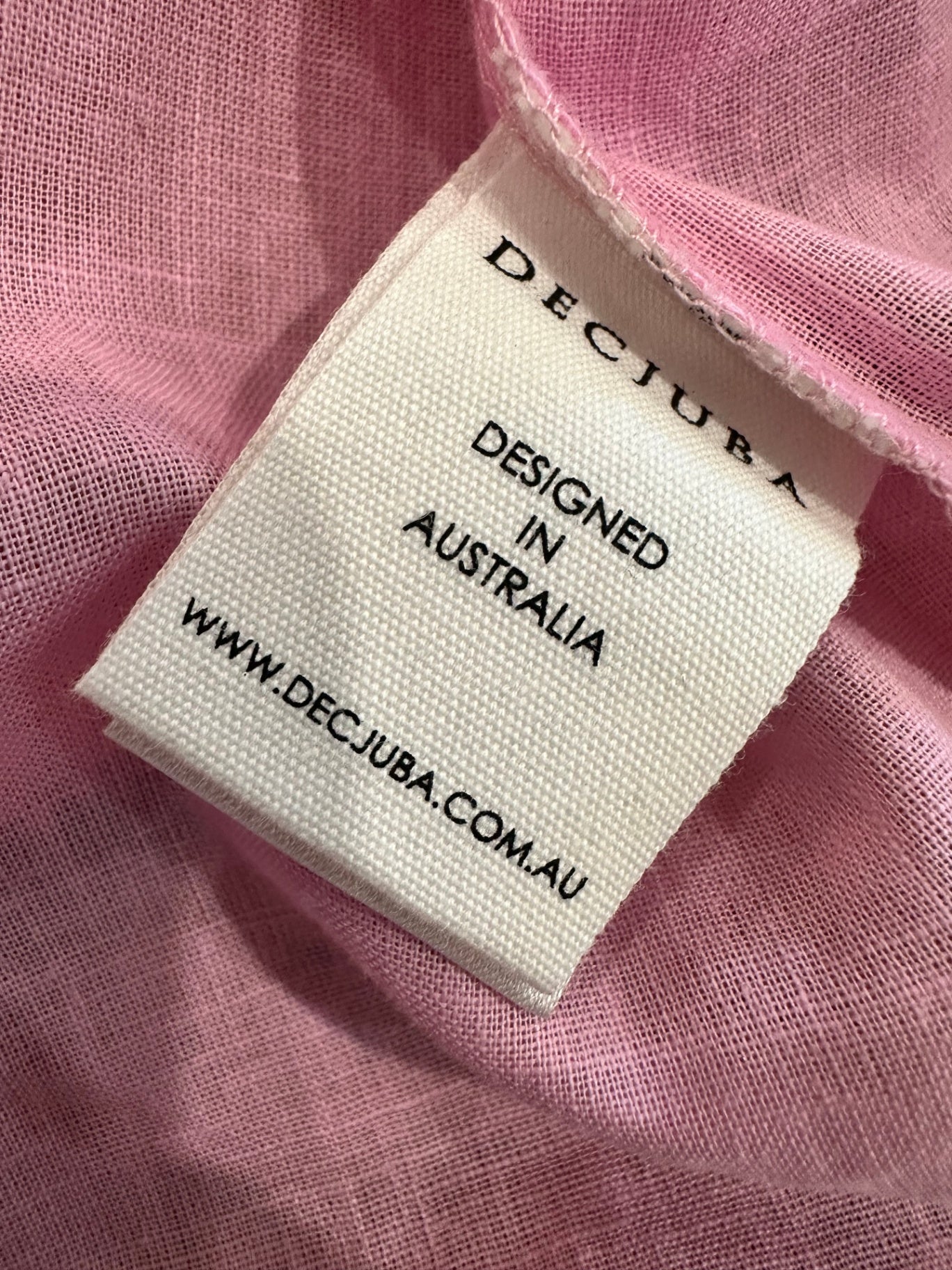 Decjuba - Pink Embroidery Blouse - Size 12 - 55% Cotton / 45% Linen