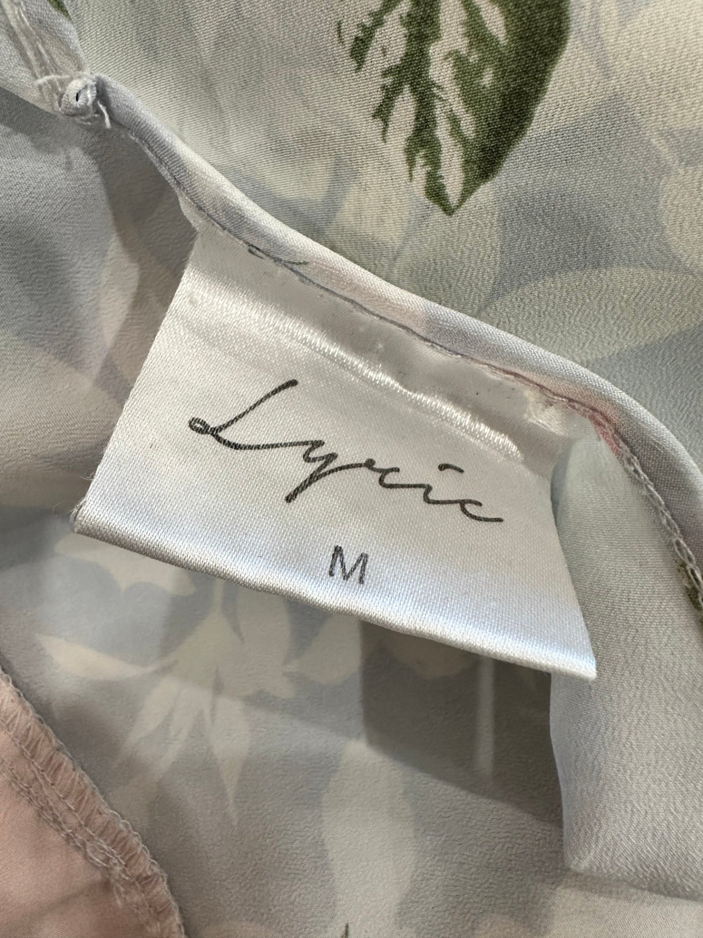 Lyric - Slip Dress - Medium - Pastel pink and white with green