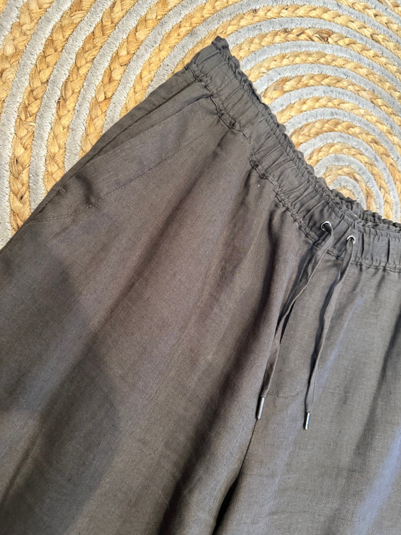 Zest - 100% Linen Pants - Size 16 - Green