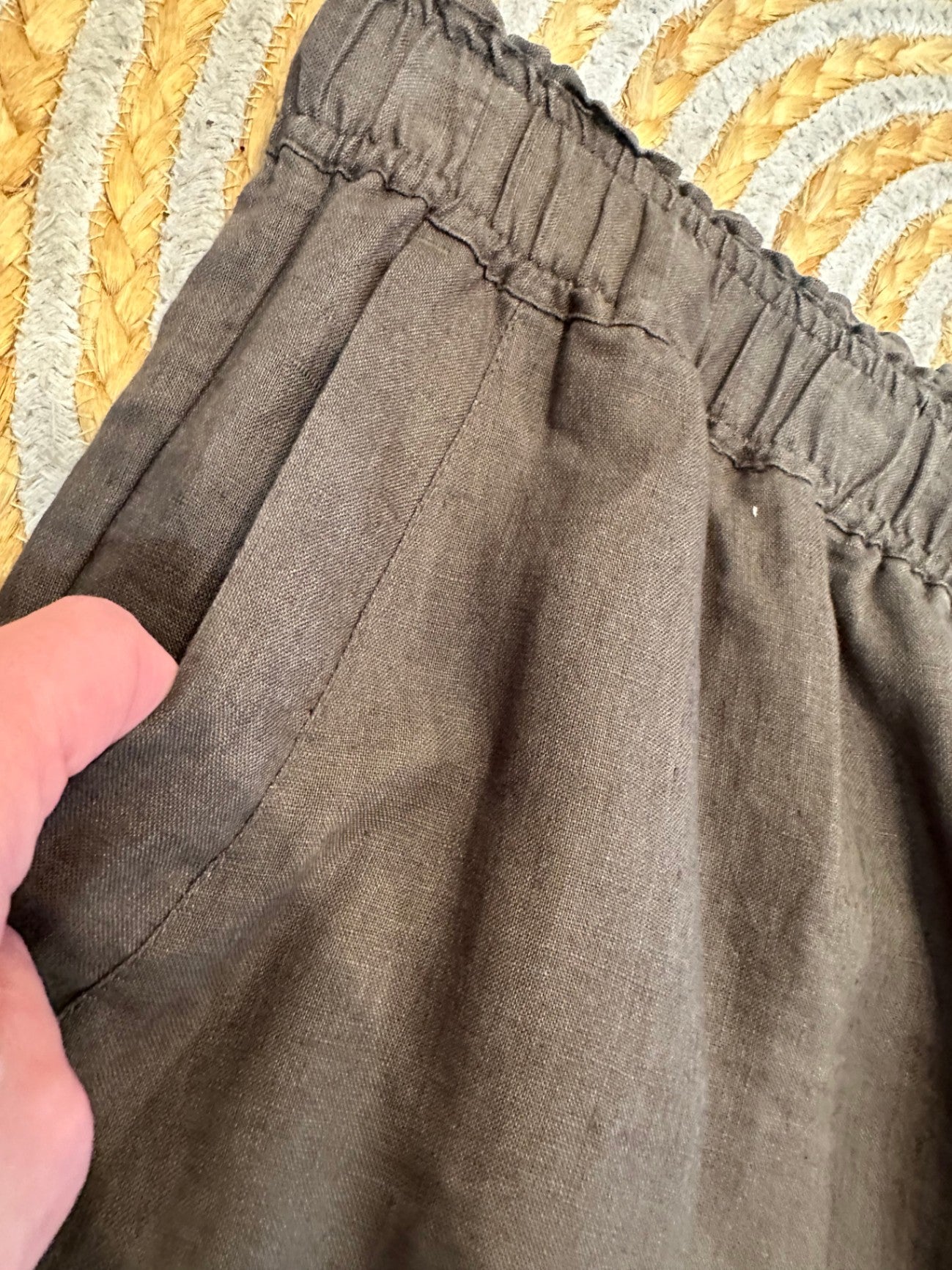 Zest - 100% Linen Pants - Size 16 - Green