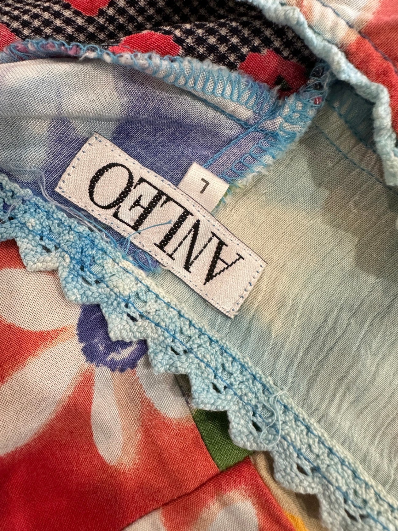 Anleo - Patchwork Babydoll Dress - Size Large