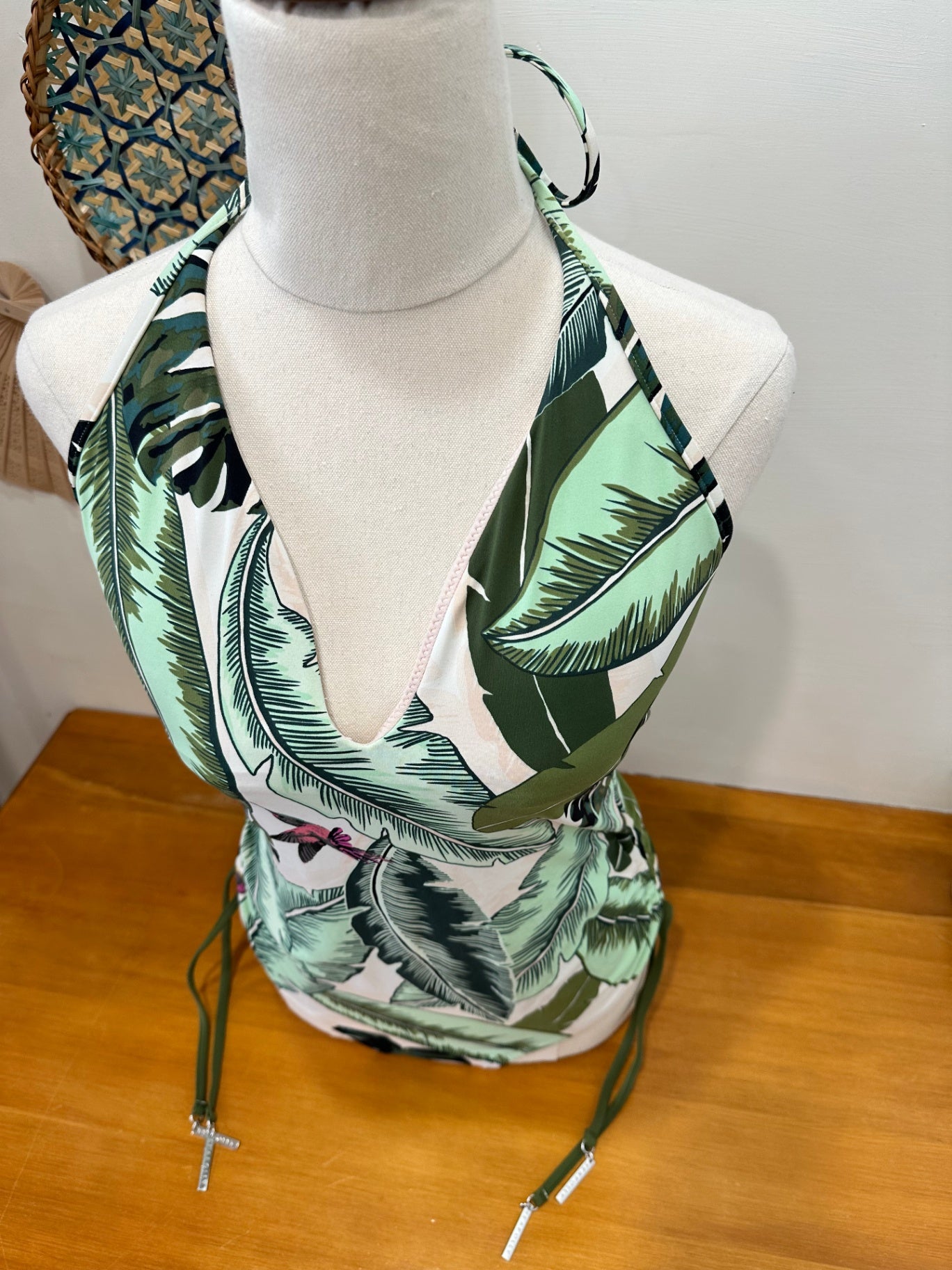 Seafolly - One Suit Swimsuit - Size 10 - Green / White / Tropical