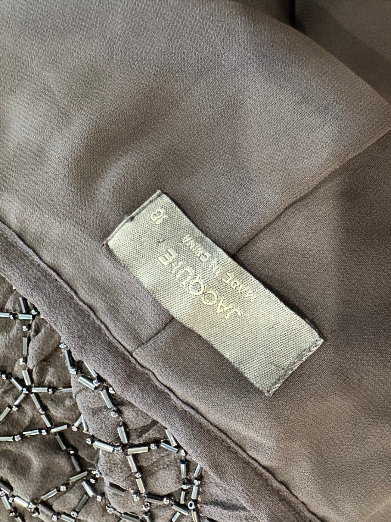 Jacqui-E - 100% Silk Embroidered Skirt - Grey