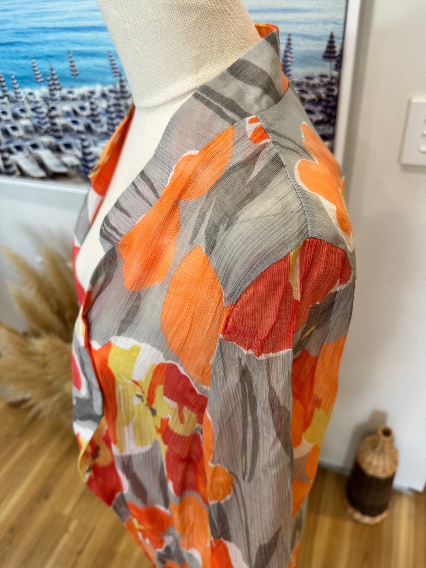 Longline Summer Jacket - Size 16 - Orange, Red, Yellow
